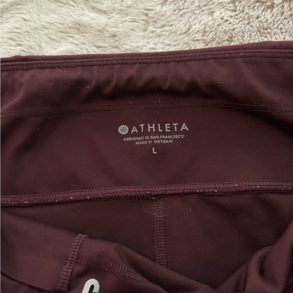 Athleta Deep Burgundy/Maroon Leggings - Picture 2 of 6